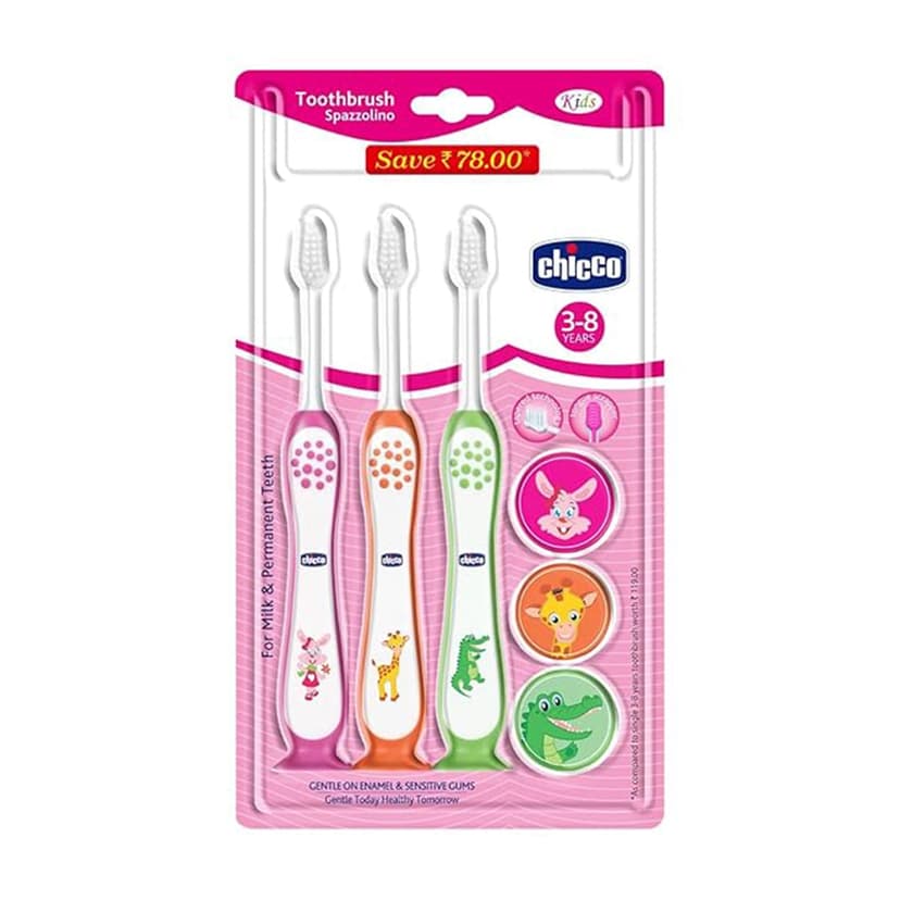 Chicco Baby Toothbrush Pink 3y-8y IN