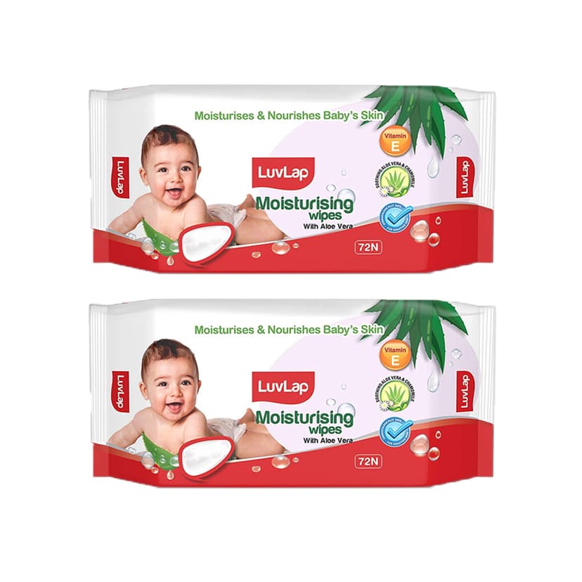 Luvlap Aloe Wipes With Lid 72 PCS
